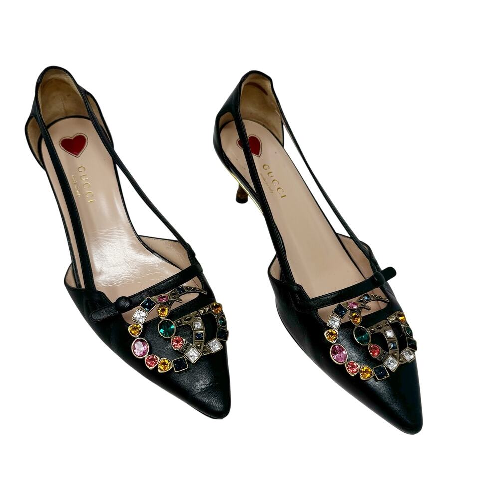 Gucci Houdan Platform Loafer Heels Brown GG Canvas Suede Horsebit EU 36